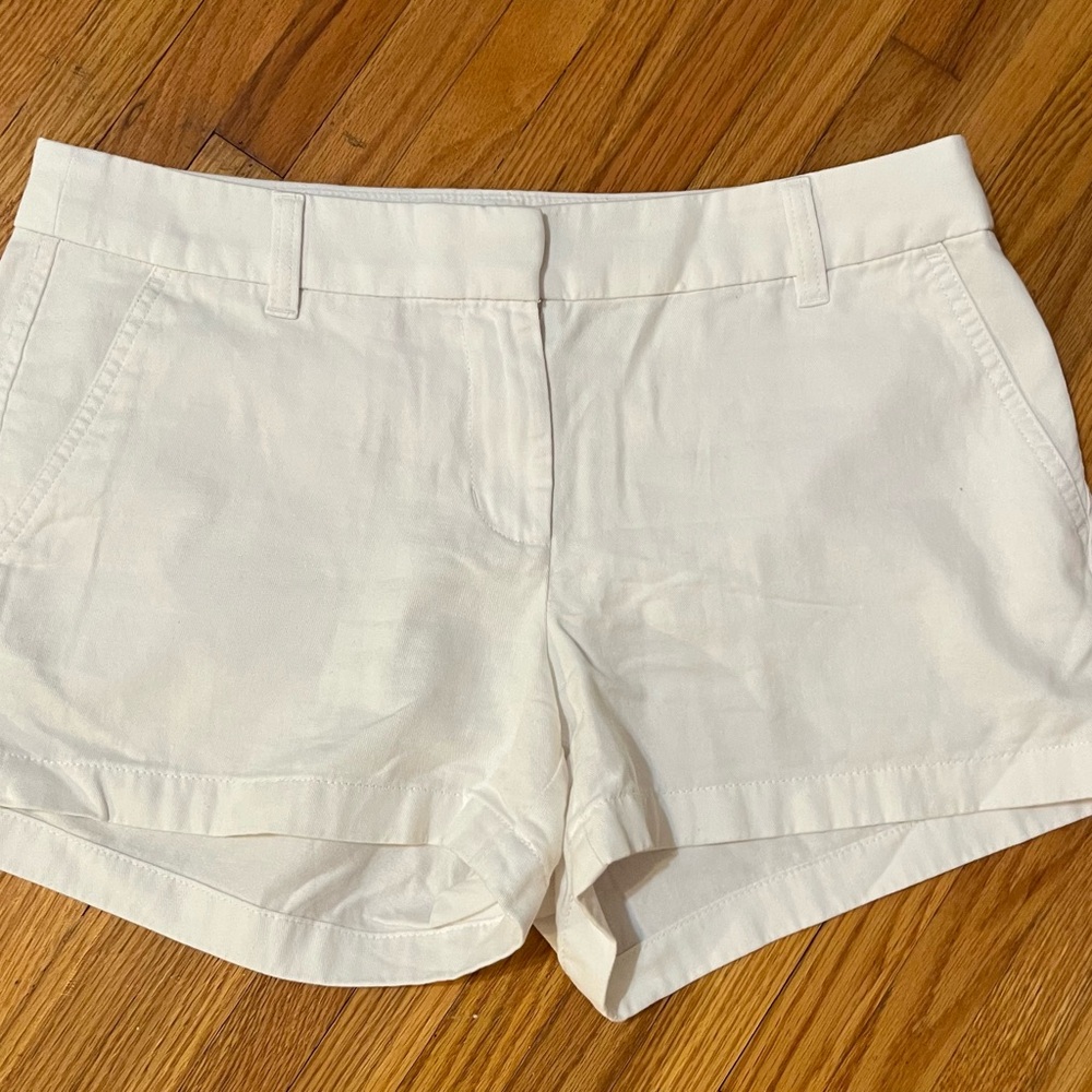J Crew City Fit White Cotton Shorts Size 8